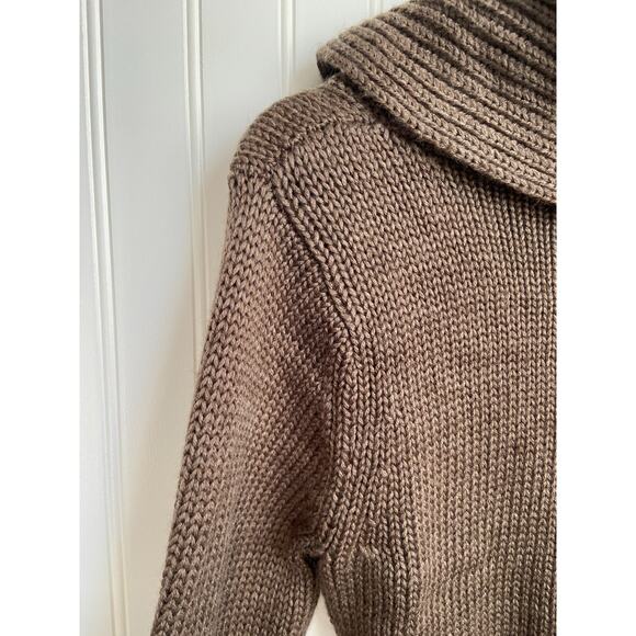 Soft Surroundings Belted Cardigan Sweater Womens Medium Brown Wool Blend Western - Picture 7 of 7
